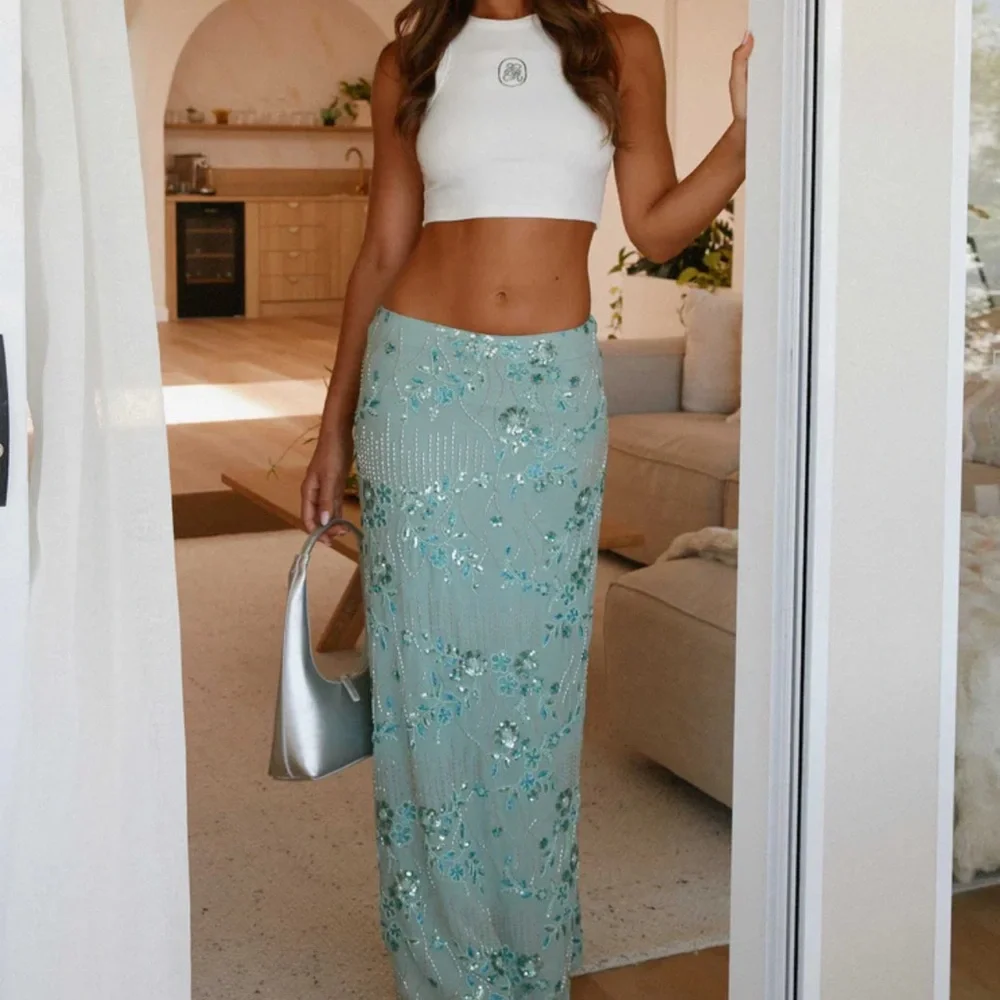 Peppermayo Teal Floral Maxi Skirt - Picture 1 of 5